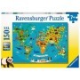 Puzzle Harta Lumii Cu Animale, 150 Piese Ravensburger - 2